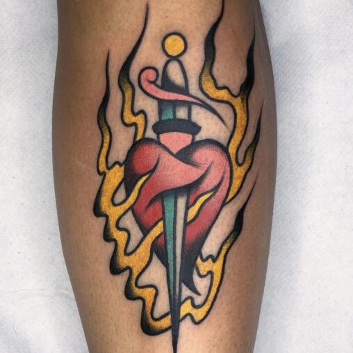 Tatuaje tradicional corazón