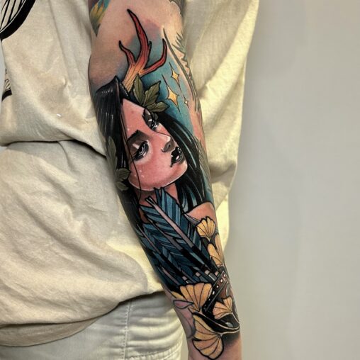 Tatuaje neotradicional en InkFamia